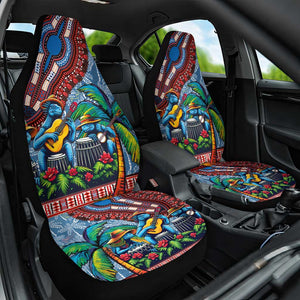 Afro-Caribbean Car Seat Cover African Dashiki Style with Caribbean Music with Blue Iguanas - African Pride