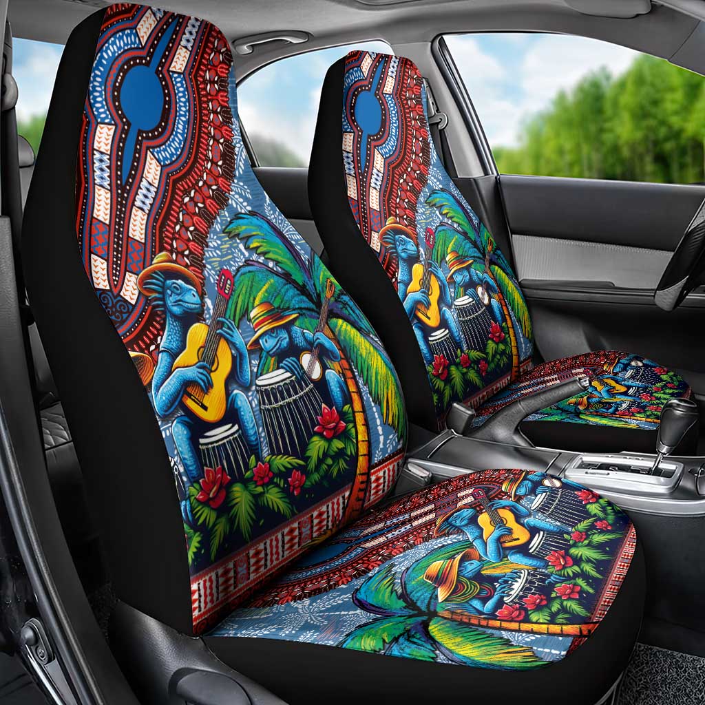 Afro-Caribbean Car Seat Cover African Dashiki Style with Caribbean Music with Blue Iguanas - African Pride