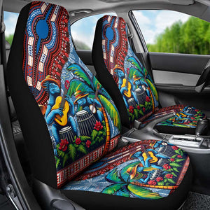 Afro-Caribbean Car Seat Cover African Dashiki Style with Caribbean Music with Blue Iguanas - African Pride