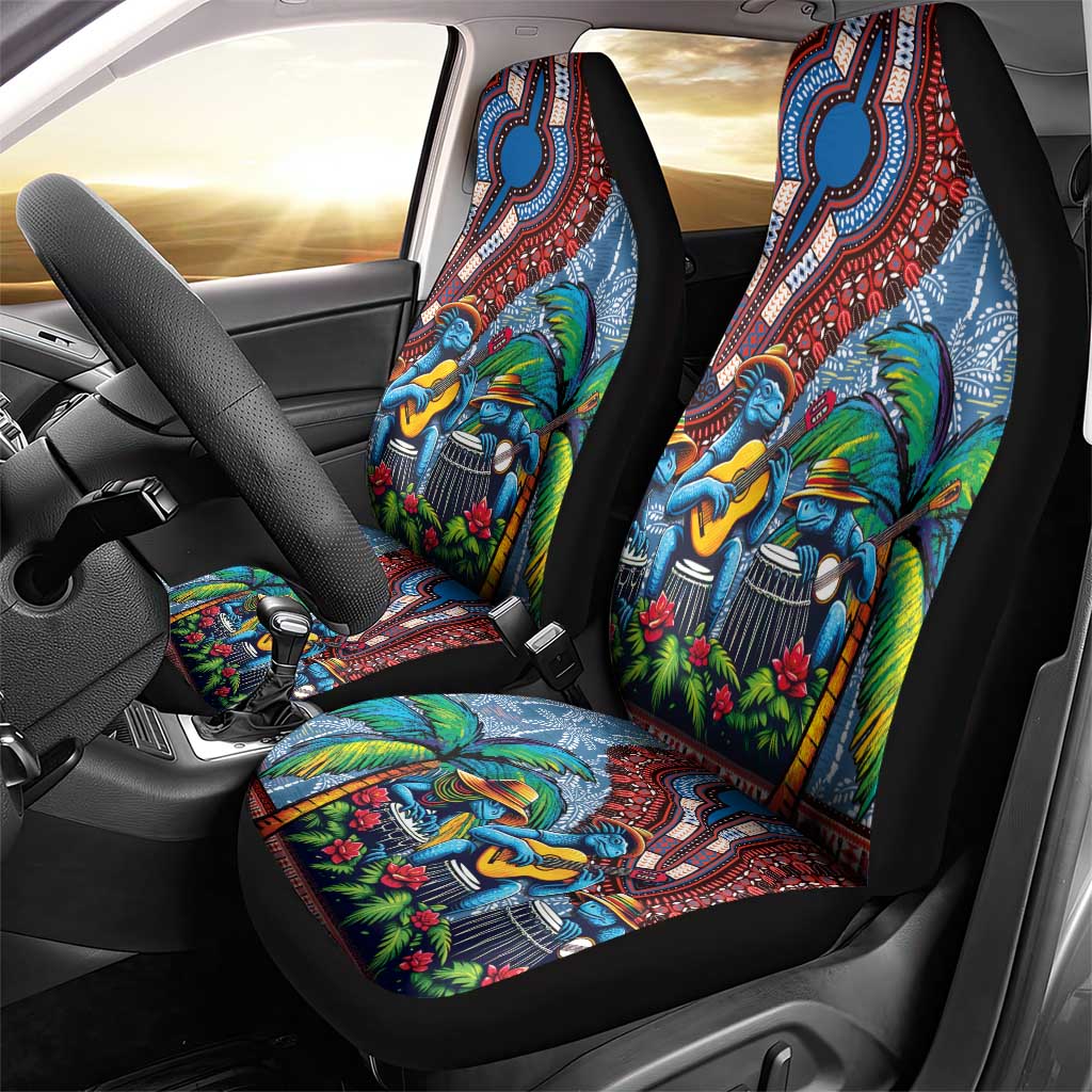 Afro-Caribbean Car Seat Cover African Dashiki Style with Caribbean Music with Blue Iguanas - African Pride
