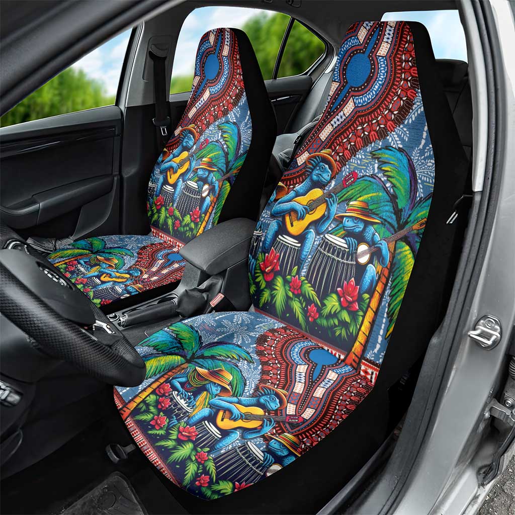 Afro-Caribbean Car Seat Cover African Dashiki Style with Caribbean Music with Blue Iguanas - African Pride