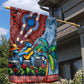 Afro-Caribbean Garden Flag African Dashiki Style with Caribbean Music with Blue Iguanas - African Pride