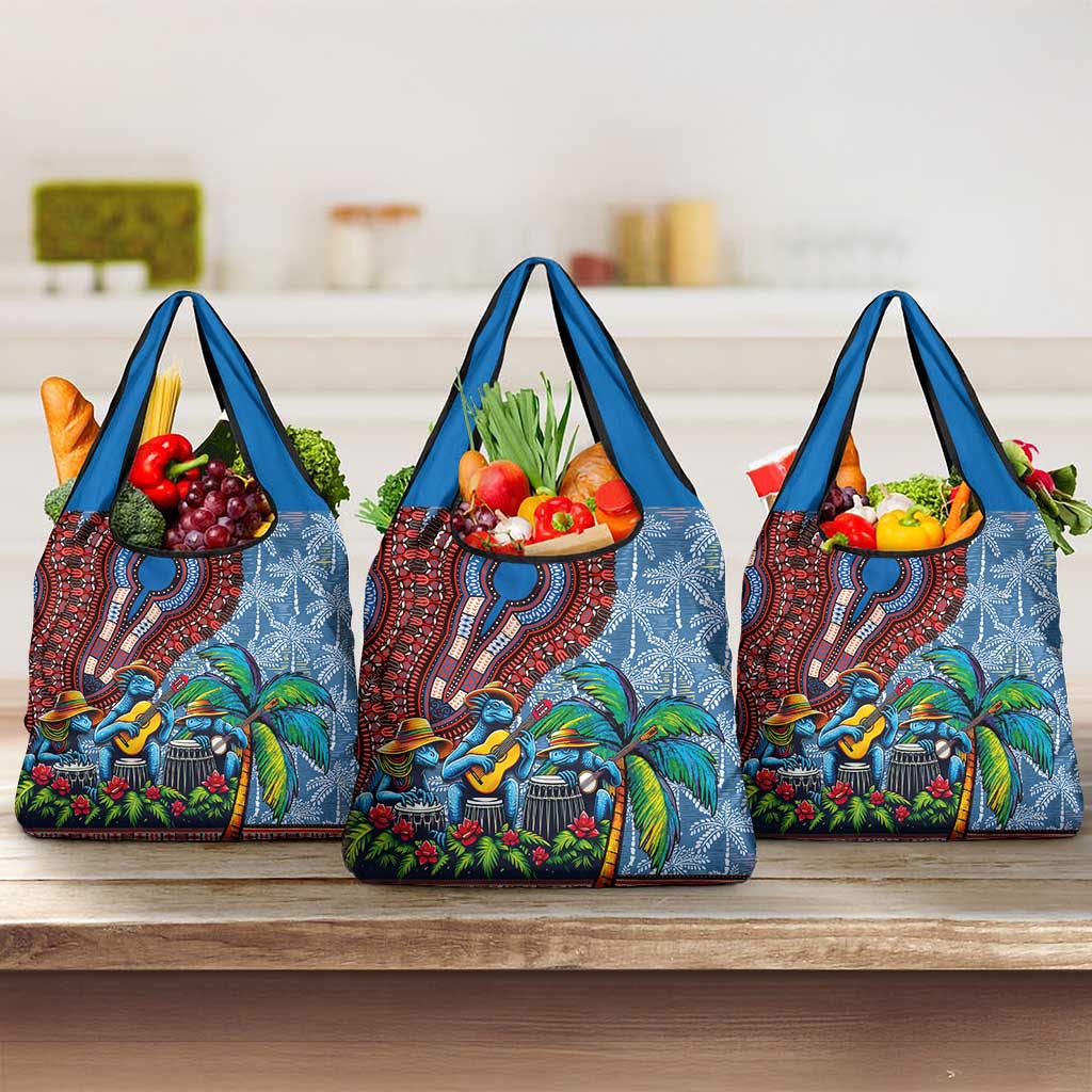 Afro-Caribbean Grocery Bag African Dashiki Style with Caribbean Music with Blue Iguanas - African Pride