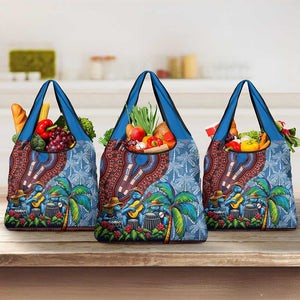 Afro-Caribbean Grocery Bag African Dashiki Style with Caribbean Music with Blue Iguanas - African Pride