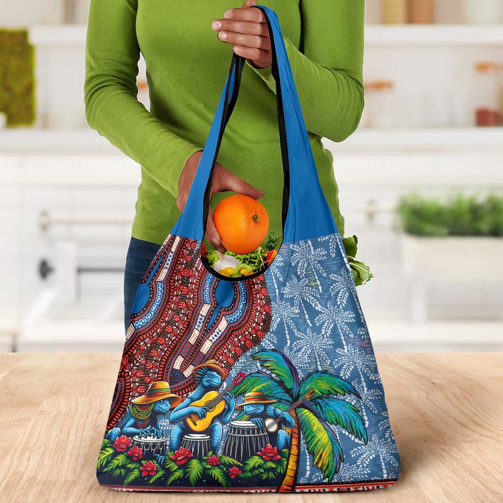 Afro-Caribbean Grocery Bag African Dashiki Style with Caribbean Music with Blue Iguanas - African Pride