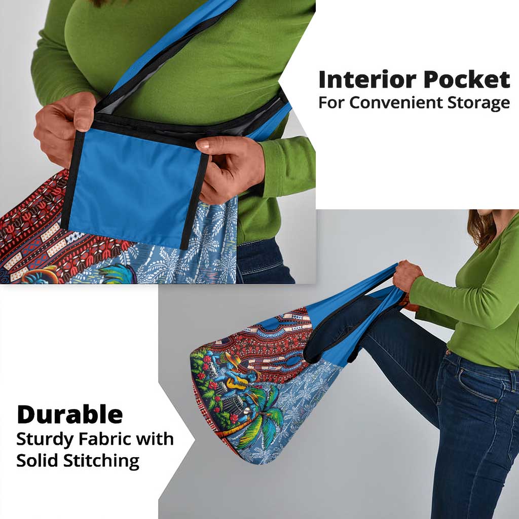 Afro-Caribbean Grocery Bag African Dashiki Style with Caribbean Music with Blue Iguanas - African Pride