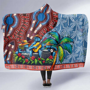 Afro-Caribbean Hooded Blanket African Dashiki Style with Caribbean Music with Blue Iguanas - African Pride