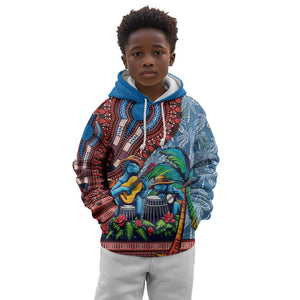 Afro-Caribbean Kid Hoodie African Dashiki Style with Caribbean Music with Blue Iguanas - African Pride