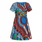 Afro-Caribbean Kid Short Sleeve Dress African Dashiki Style with Caribbean Music with Blue Iguanas - African Pride