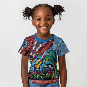 Afro-Caribbean Kid T shirt African Dashiki Style with Caribbean Music with Blue Iguanas - African Pride
