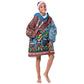 Afro-Caribbean Kid Wearable Blanket Hoodie African Dashiki Style with Caribbean Music with Blue Iguanas - African Pride