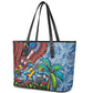 Afro-Caribbean Leather Tote Bag African Dashiki Style with Caribbean Music with Blue Iguanas - African Pride