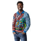 Afro-Caribbean Long Sleeve Polo Shirt African Dashiki Style with Caribbean Music with Blue Iguanas - African Pride