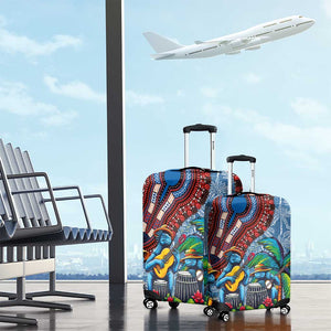 Afro-Caribbean Luggage Cover African Dashiki Style with Caribbean Music with Blue Iguanas - African Pride