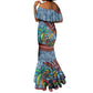 Afro-Caribbean Mermaid Dress African Dashiki Style with Caribbean Music with Blue Iguanas - African Pride