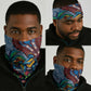 Afro-Caribbean Neck Gaiter African Dashiki Style with Caribbean Music with Blue Iguanas - African Pride