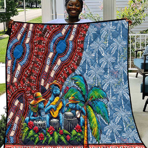 Afro-Caribbean Quilt African Dashiki Style with Caribbean Music with Blue Iguanas - African Pride