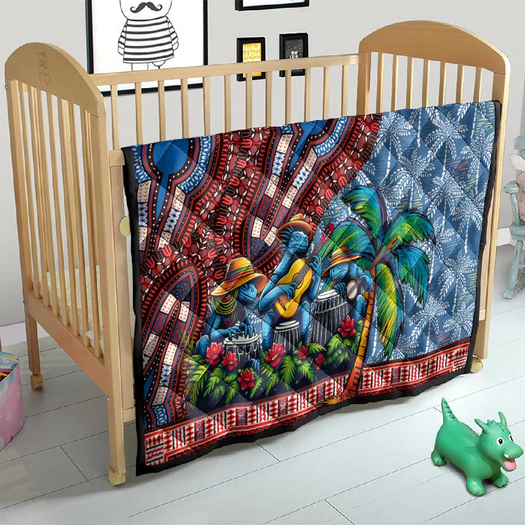 Afro-Caribbean Quilt African Dashiki Style with Caribbean Music with Blue Iguanas - African Pride