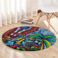 Afro-Caribbean Round Carpet African Dashiki Style with Caribbean Music with Blue Iguanas - African Pride
