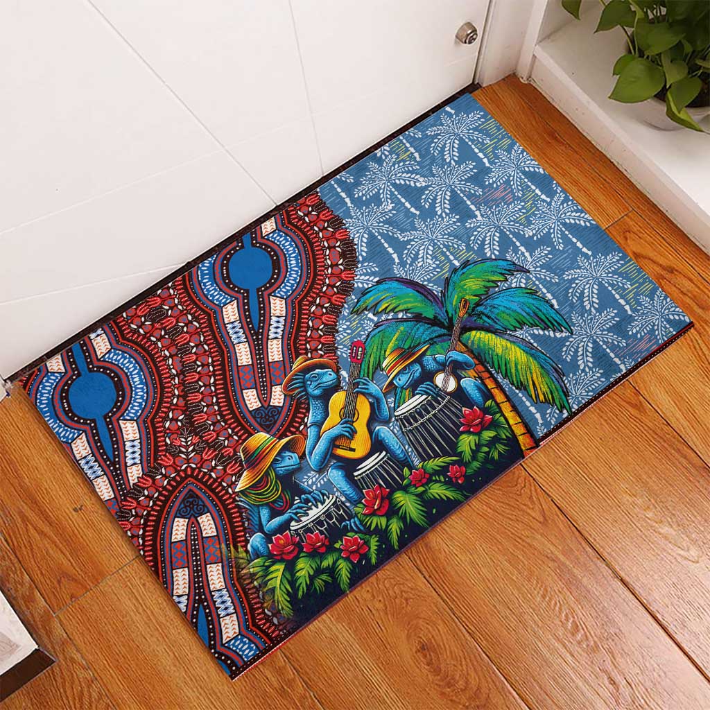 Afro-Caribbean Rubber Doormat African Dashiki Style with Caribbean Music with Blue Iguanas - African Pride
