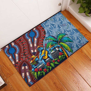 Afro-Caribbean Rubber Doormat African Dashiki Style with Caribbean Music with Blue Iguanas - African Pride