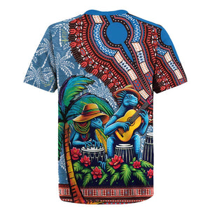Afro-Caribbean Rugby Jersey African Dashiki Style with Caribbean Music with Blue Iguanas - African Pride