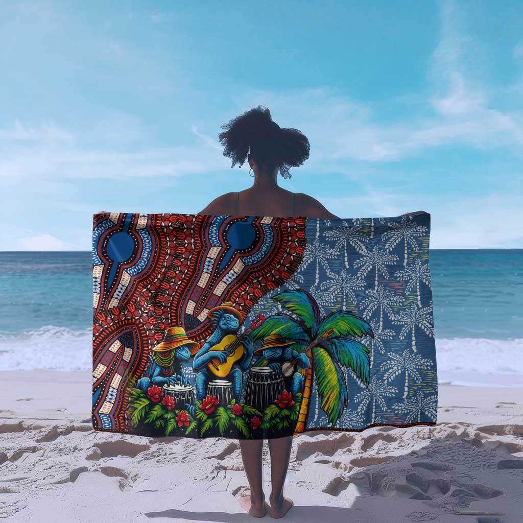 Afro-Caribbean Sarong African Dashiki Style with Caribbean Music with Blue Iguanas - African Pride