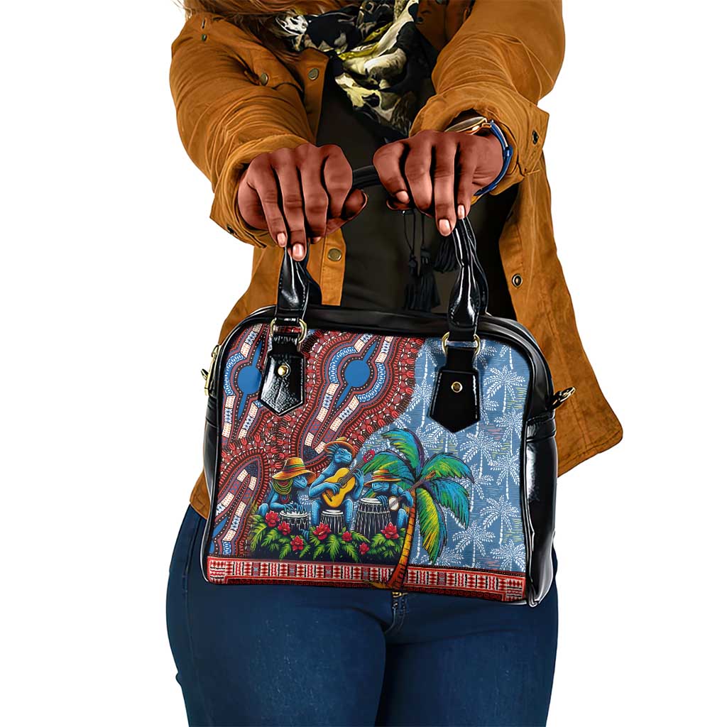 Afro-Caribbean Shoulder Handbag African Dashiki Style with Caribbean Music with Blue Iguanas - African Pride