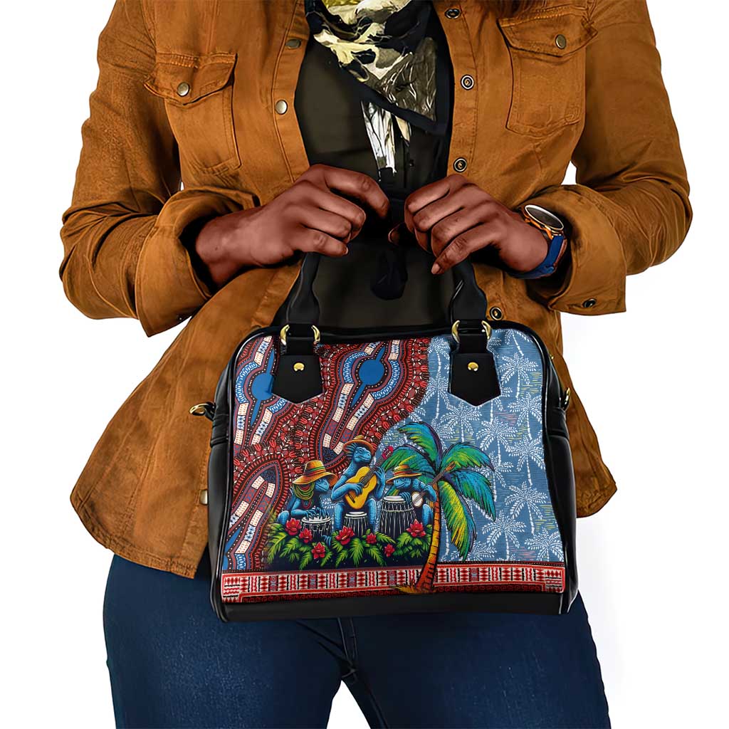Afro-Caribbean Shoulder Handbag African Dashiki Style with Caribbean Music with Blue Iguanas - African Pride