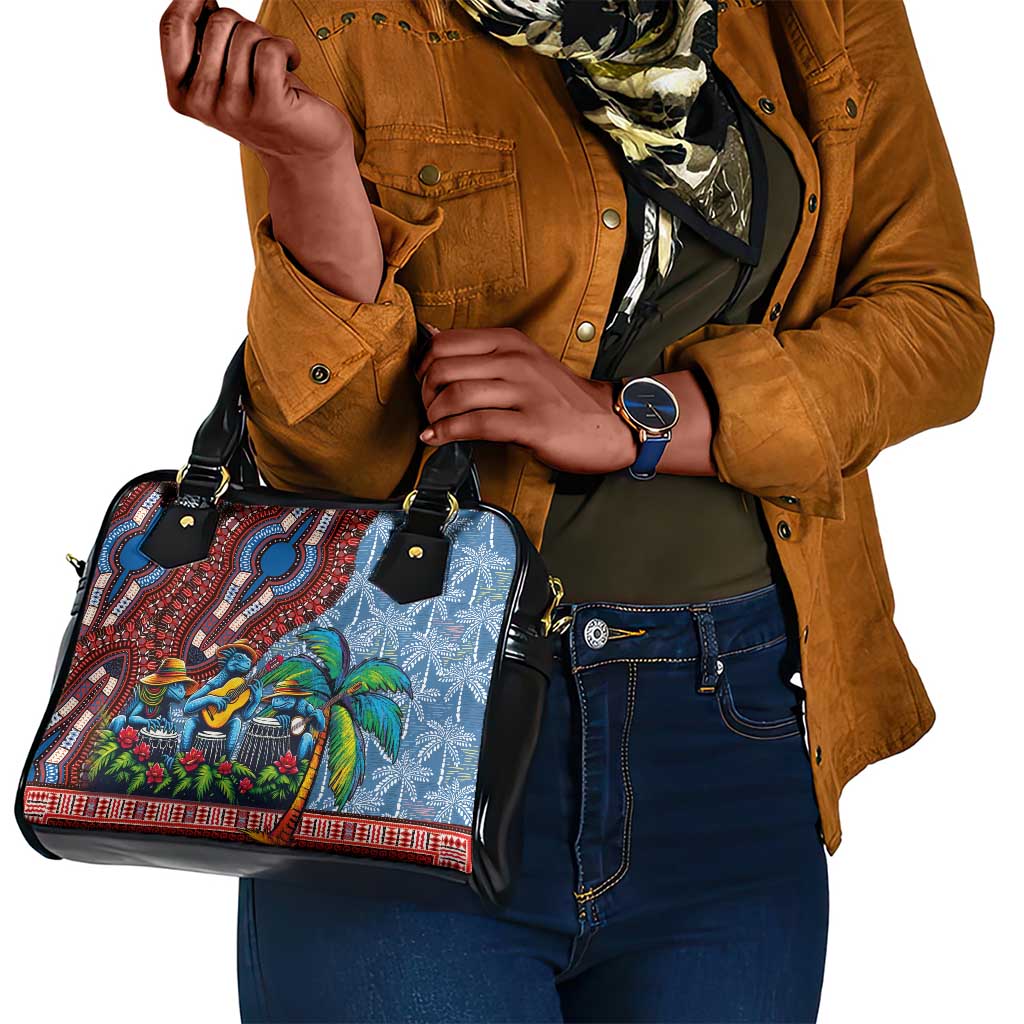 Afro-Caribbean Shoulder Handbag African Dashiki Style with Caribbean Music with Blue Iguanas - African Pride