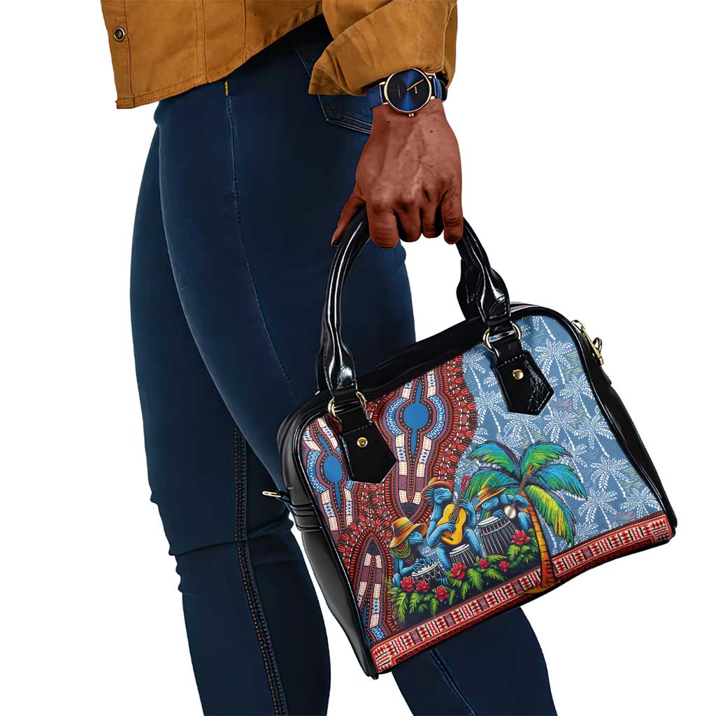 Afro-Caribbean Shoulder Handbag African Dashiki Style with Caribbean Music with Blue Iguanas - African Pride
