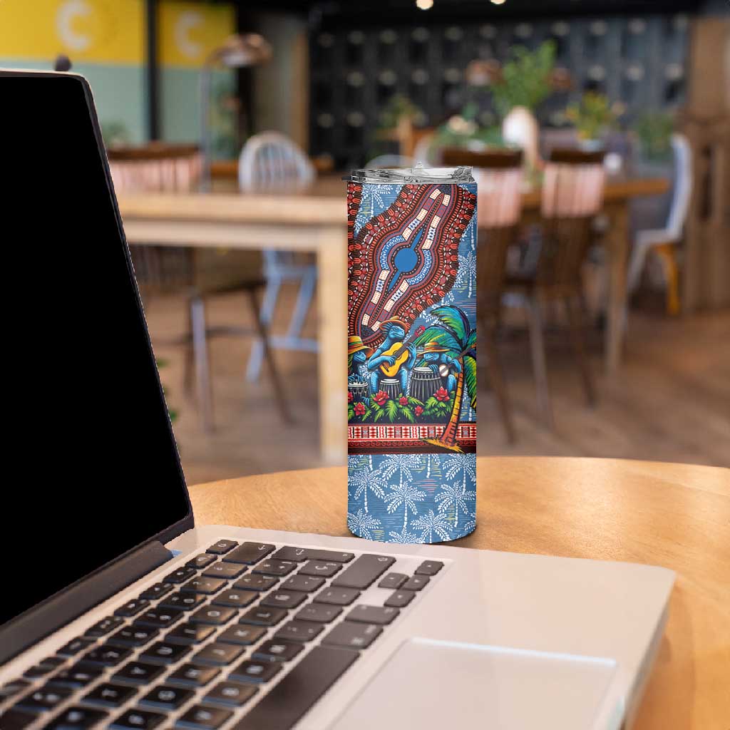 Afro-Caribbean Skinny Tumbler African Dashiki Style with Caribbean Music with Blue Iguanas - African Pride