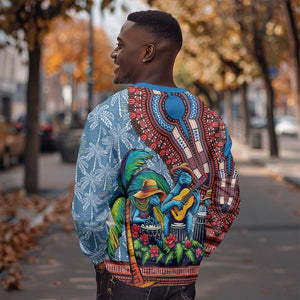 Afro-Caribbean Sweatshirt African Dashiki Style with Caribbean Music with Blue Iguanas - African Pride