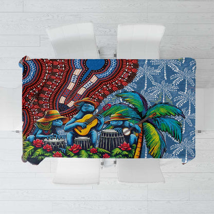 Afro-Caribbean Tablecloth African Dashiki Style with Caribbean Music with Blue Iguanas - African Pride
