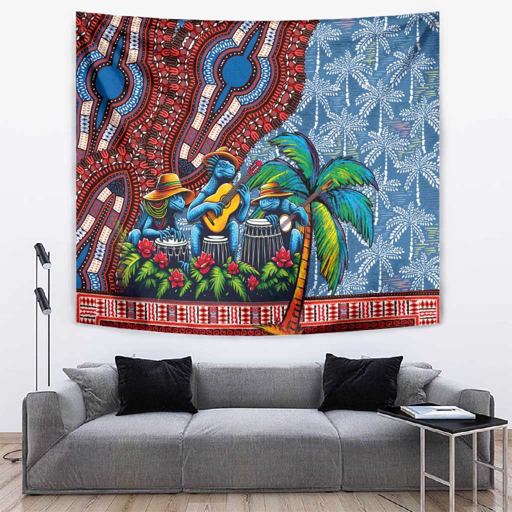 Afro-Caribbean Tapestry African Dashiki Style with Caribbean Music with Blue Iguanas - African Pride
