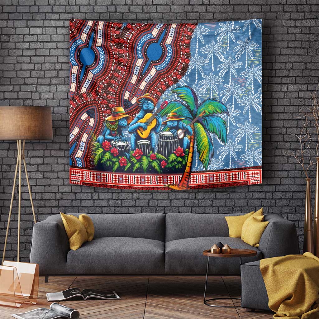 Afro-Caribbean Tapestry African Dashiki Style with Caribbean Music with Blue Iguanas - African Pride