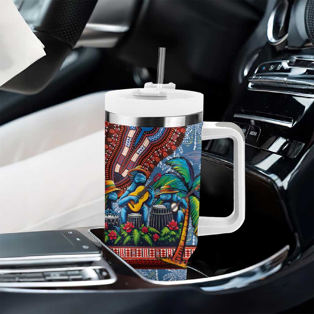 Afro-Caribbean Tumbler With Handle African Dashiki Style with Caribbean Music with Blue Iguanas - African Pride