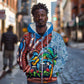 Afro-Caribbean Zip Hoodie African Dashiki Style with Caribbean Music with Blue Iguanas - African Pride