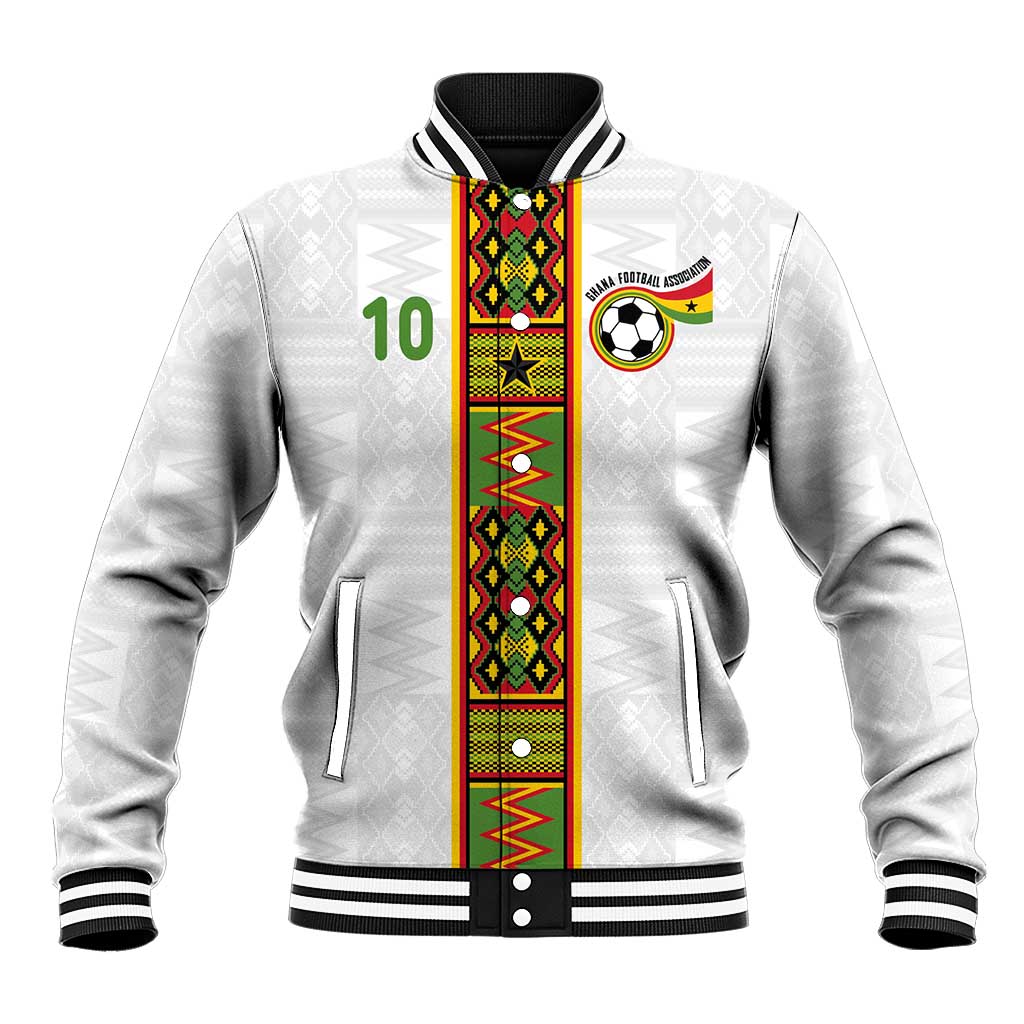 Ghana National Football Custom Baseball Jacket Kente Motifs Sporty Style - African Pride