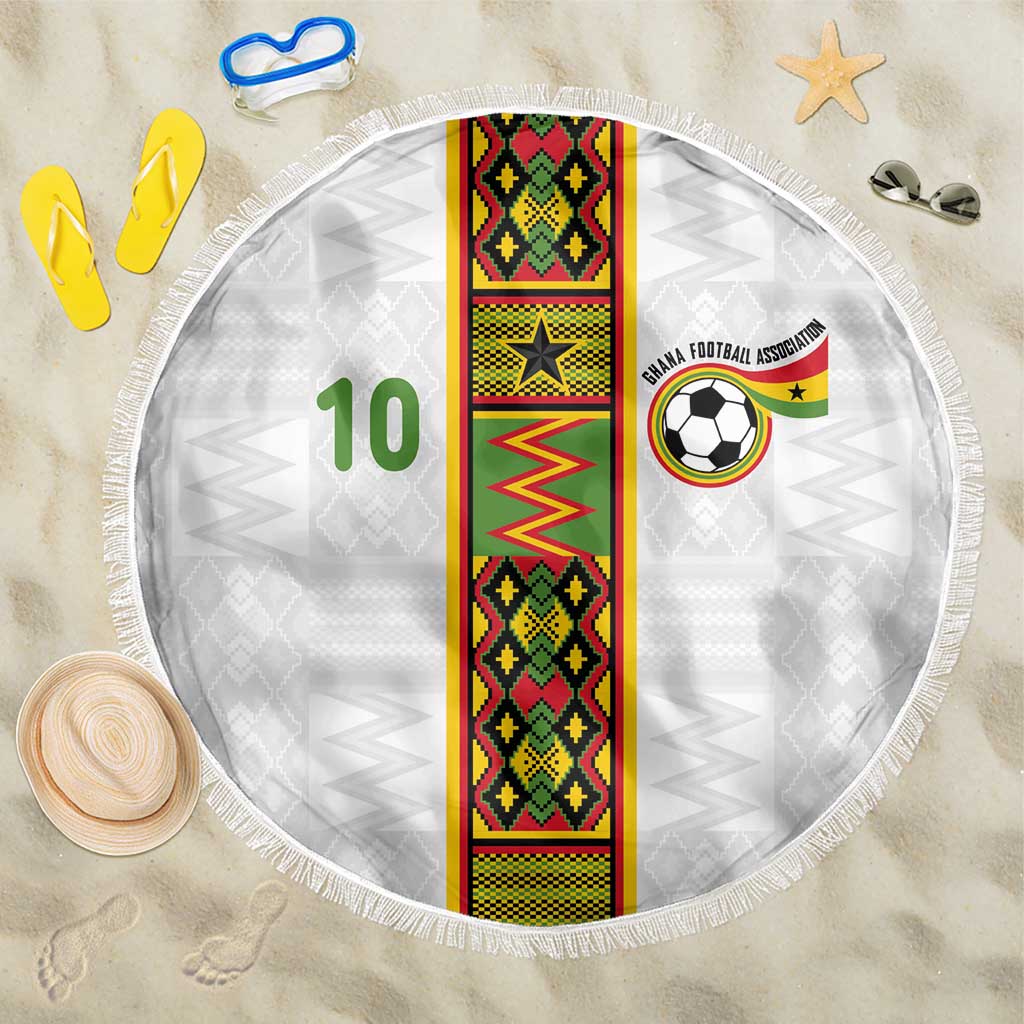 Ghana National Football Custom Beach Blanket Kente Motifs Sporty Style - African Pride