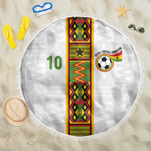 Ghana National Football Custom Beach Blanket Kente Motifs Sporty Style - African Pride