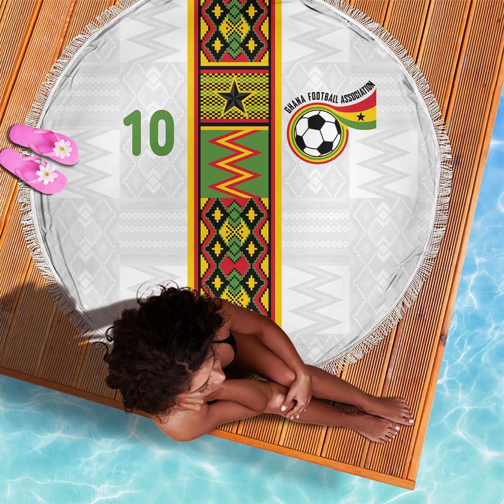 Ghana National Football Custom Beach Blanket Kente Motifs Sporty Style - African Pride