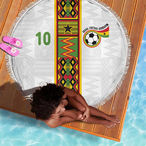 Ghana National Football Custom Beach Blanket Kente Motifs Sporty Style - African Pride