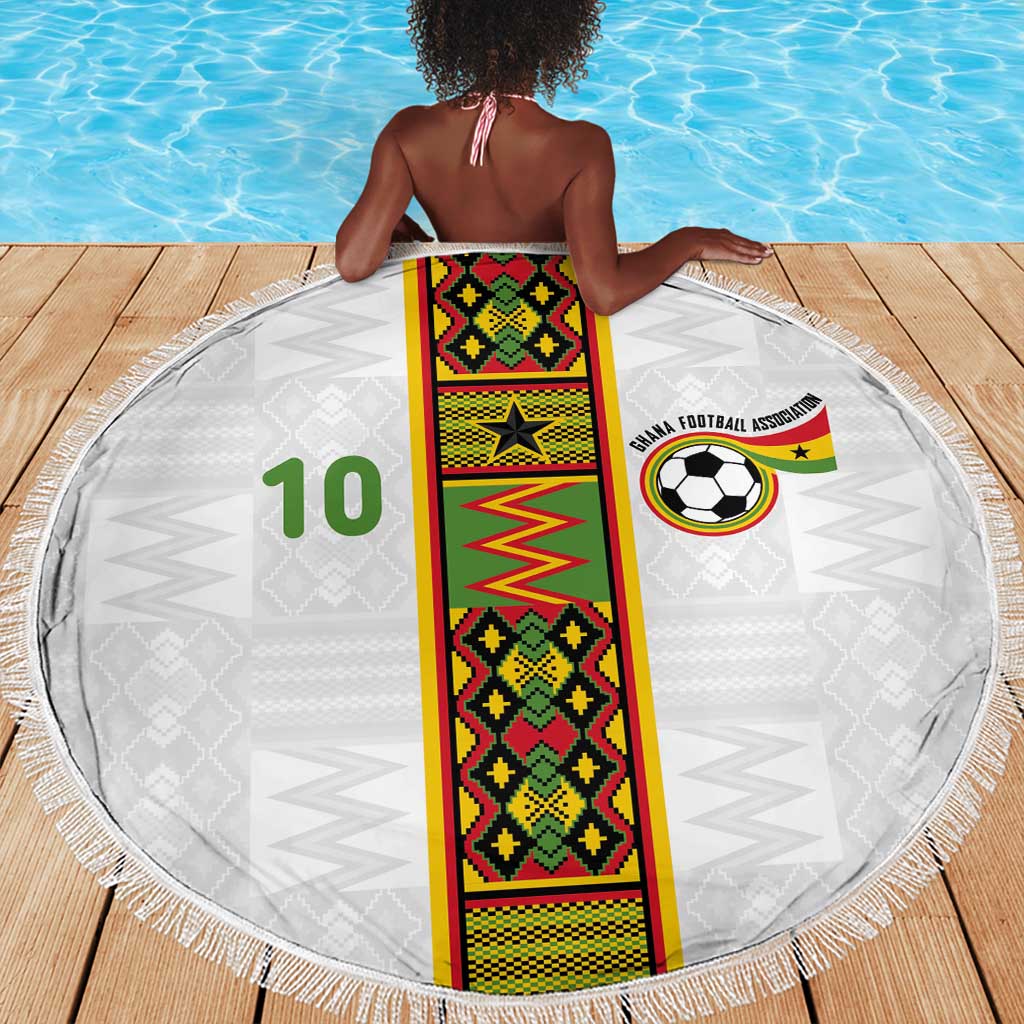 Ghana National Football Custom Beach Blanket Kente Motifs Sporty Style - African Pride