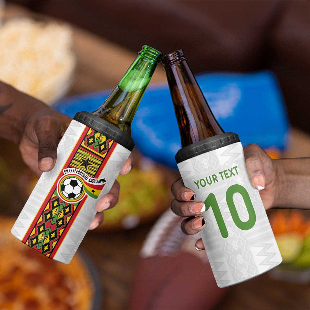 Ghana National Football Custom 4 in 1 Can Cooler Tumbler Kente Motifs Sporty Style - African Pride