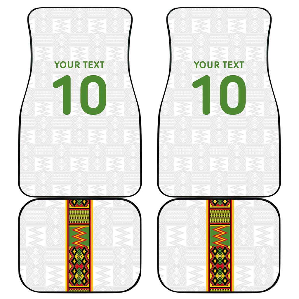 Ghana National Football Custom Car Mats Kente Motifs Sporty Style - African Pride