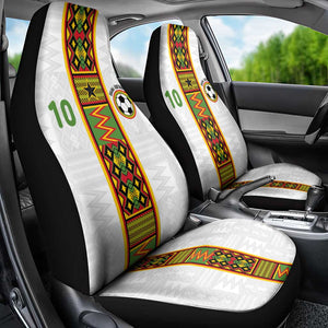 Ghana National Football Custom Car Seat Cover Kente Motifs Sporty Style - African Pride