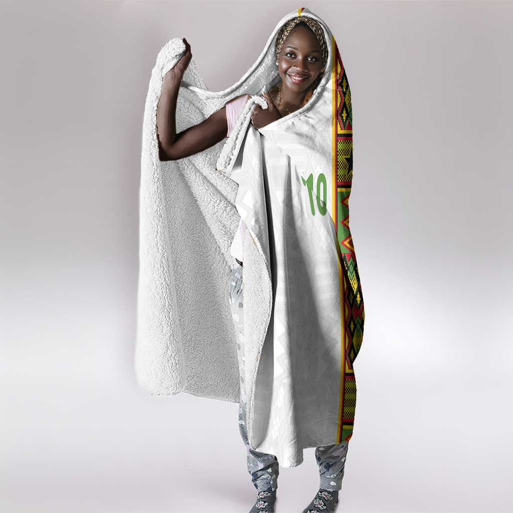 Ghana National Football Custom Hooded Blanket Kente Motifs Sporty Style - African Pride