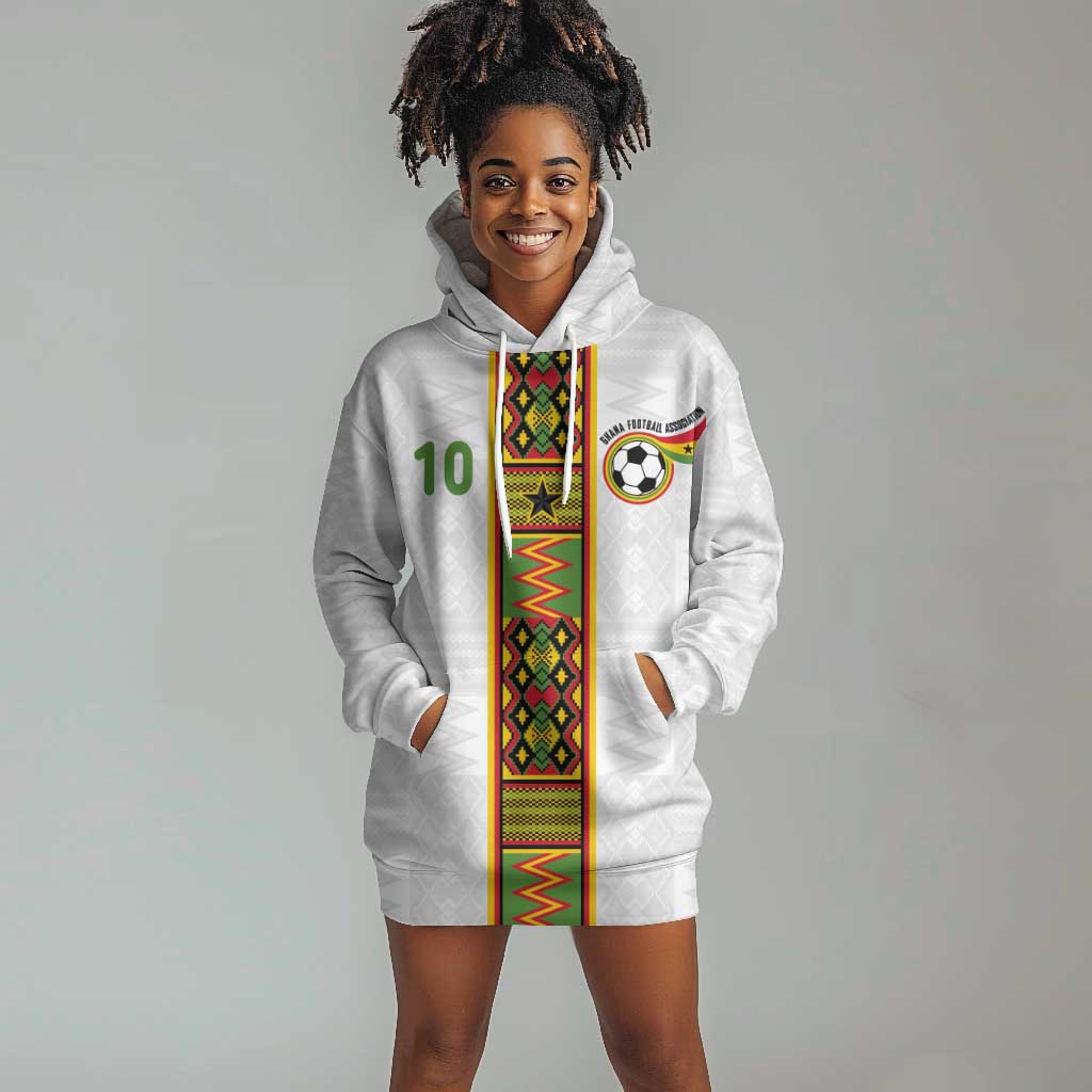 Ghana National Football Custom Hoodie Dress Kente Motifs Sporty Style - African Pride