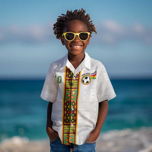 Ghana National Football Custom Kid Hawaiian Shirt Kente Motifs Sporty Style - African Pride
